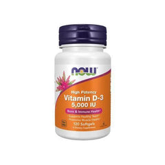 NOW Foods Vitamin D-3 5000 IU softgels bottle