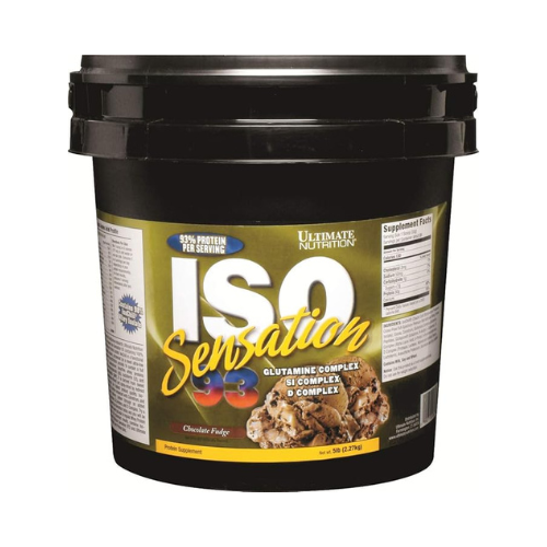 Ultimate Nutrition ISO Sensation 93 whey isolate protein 5 lbs container