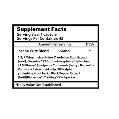 Insane Labz Insane Cutz advanced fat burner packaging