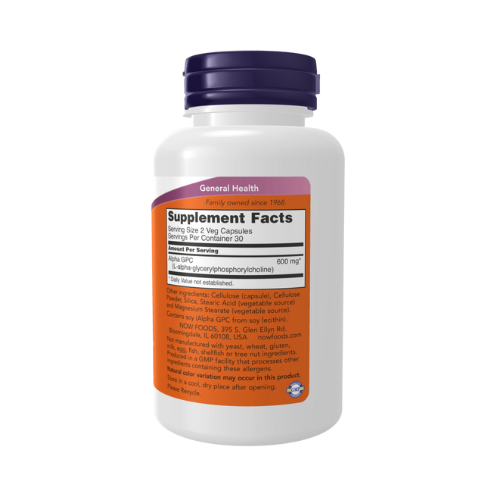 NOW Foods Alpha GPC 300 mg veg capsules bottle