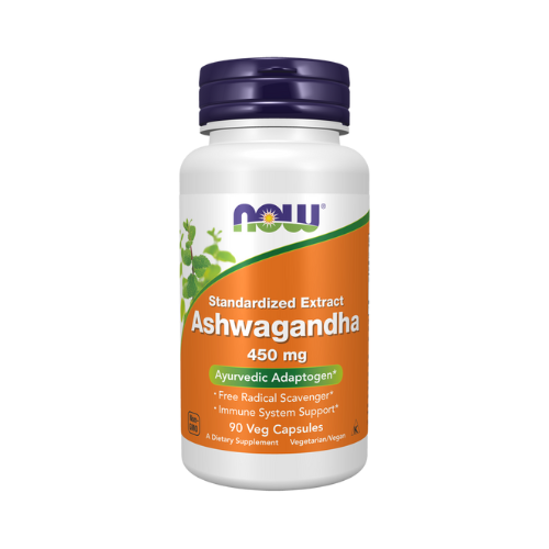 NOW Foods Ashwagandha 450 mg veg capsules bottle