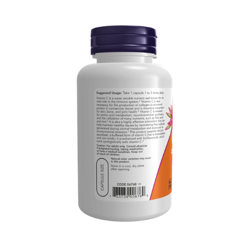 NOW Foods C-500 Calcium Ascorbate-C 250 capsules bottle