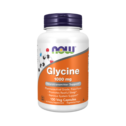 NOW Foods Glycine 1000 mg veg capsules bottle