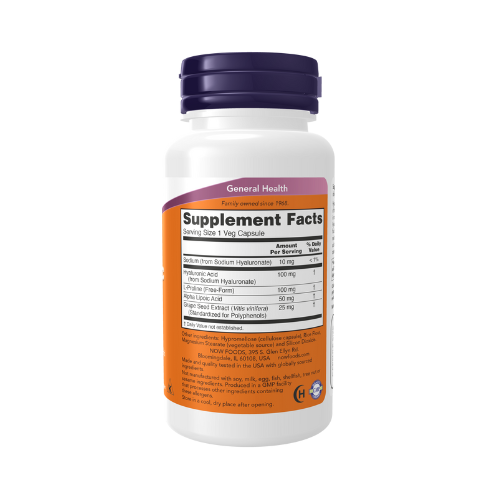 NOW Foods Hyaluronic Acid 100 mg veg capsules bottle