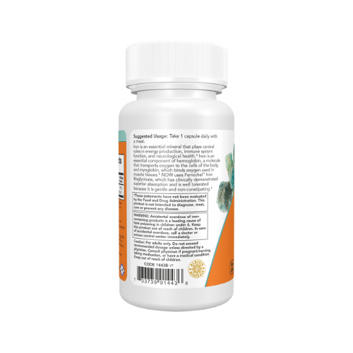 NOW Foods Iron 18 mg Capsules