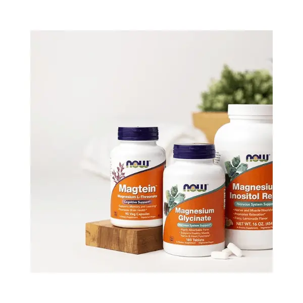 NOW Foods Magtein magnesium L-threonate veggie capsules bottle
