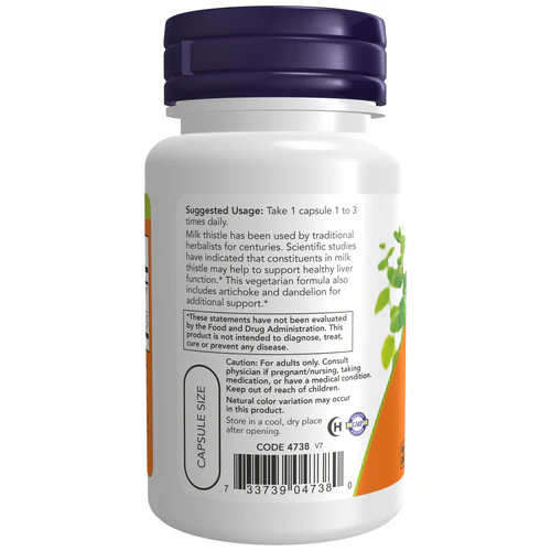 NOW Foods Milk Thistle Extract 300 mg double strength bottle
