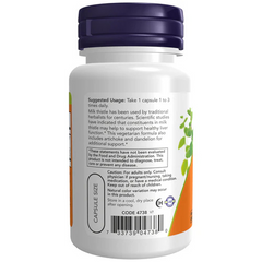 NOW Foods Milk Thistle Extract 300 mg double strength bottle