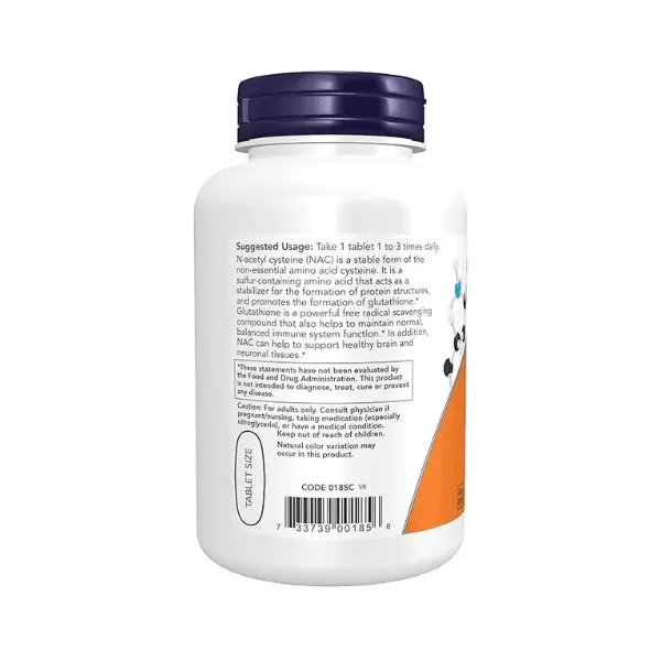 NOW Foods NAC 1000 mg tablets bottle