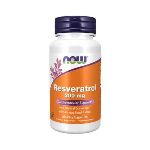 NOW Foods Natural Resveratrol 200 mg veggie capsules bottle