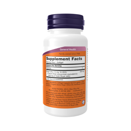 NOW Foods Royal Jelly 1000 mg softgels bottle
