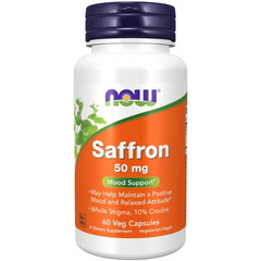 NOW Foods Saffron 50 mg veg capsules bottle
