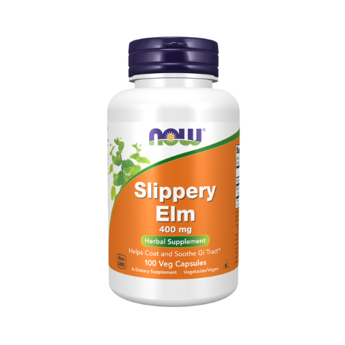 NOW Foods Slippery Elm 400 mg capsules bottle