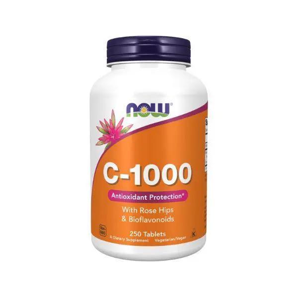 Now Foods Vitamin C-1000 tablets with rose hips bottle