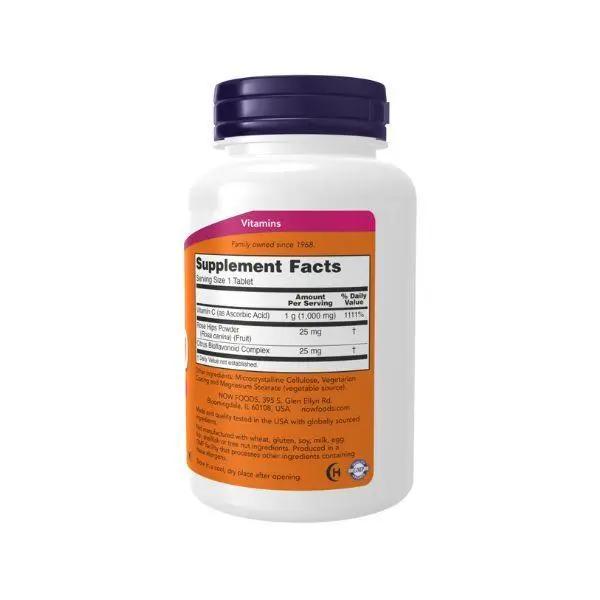 Vitamin C with rose hips tablets by Now Foods