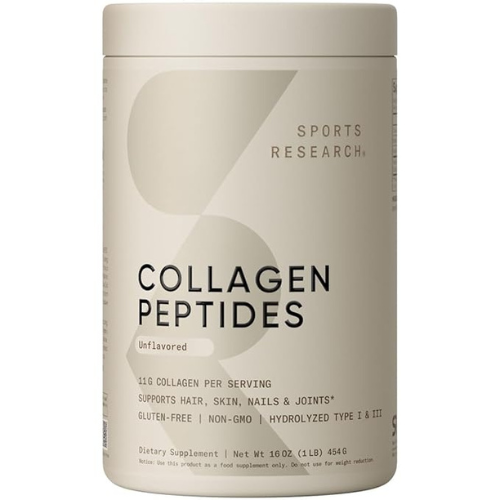 Sports Research Collagen Peptides Powder 16oz container