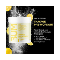 RAW Preworkout Powder, Thavage  Cbum Pre 40 Serving CBUM