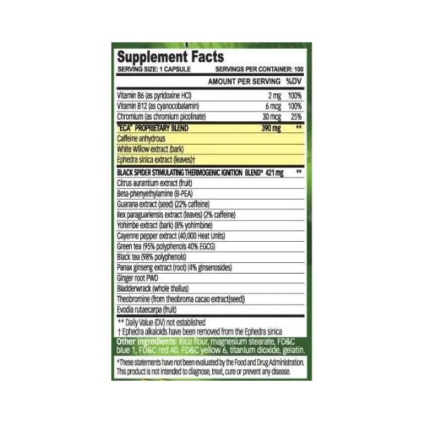 Black Spider Fat Burner 100 Capsules Cloma Pharma