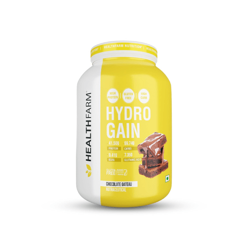 Healthfarm Hydro Gain Mass Gainer | For Muscle Gain | Weight Gain Powder (Flavor- Chocolate Gateau) 3kg-6.6lbs Health Farm