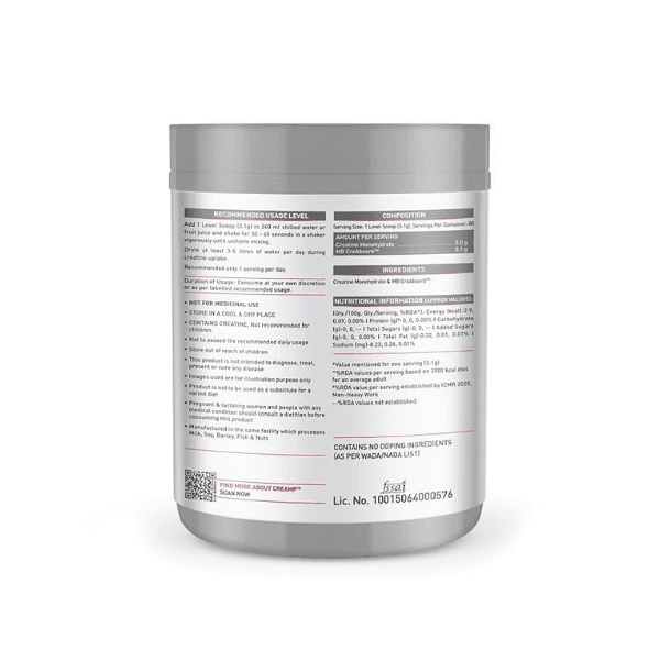 Muscleblaze Creatine Monohydrate C(Unflavored, 250 g / 0.55 lb, 80 Servings) Muscleblaze