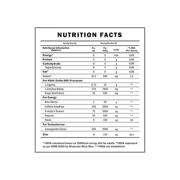 Scitron Volcano Pre Workout 300g  (60 Servings  Healthy Pre-workout) Scitron